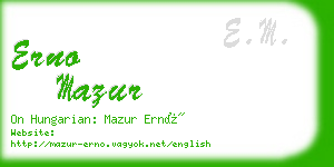 erno mazur business card